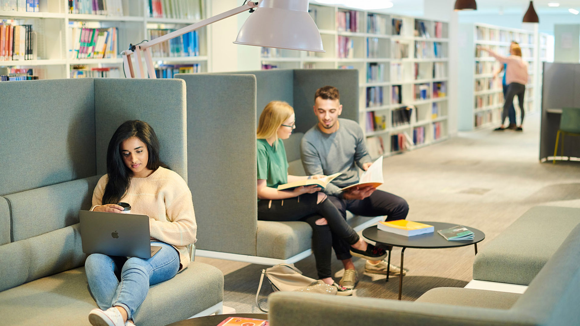 Students in the library