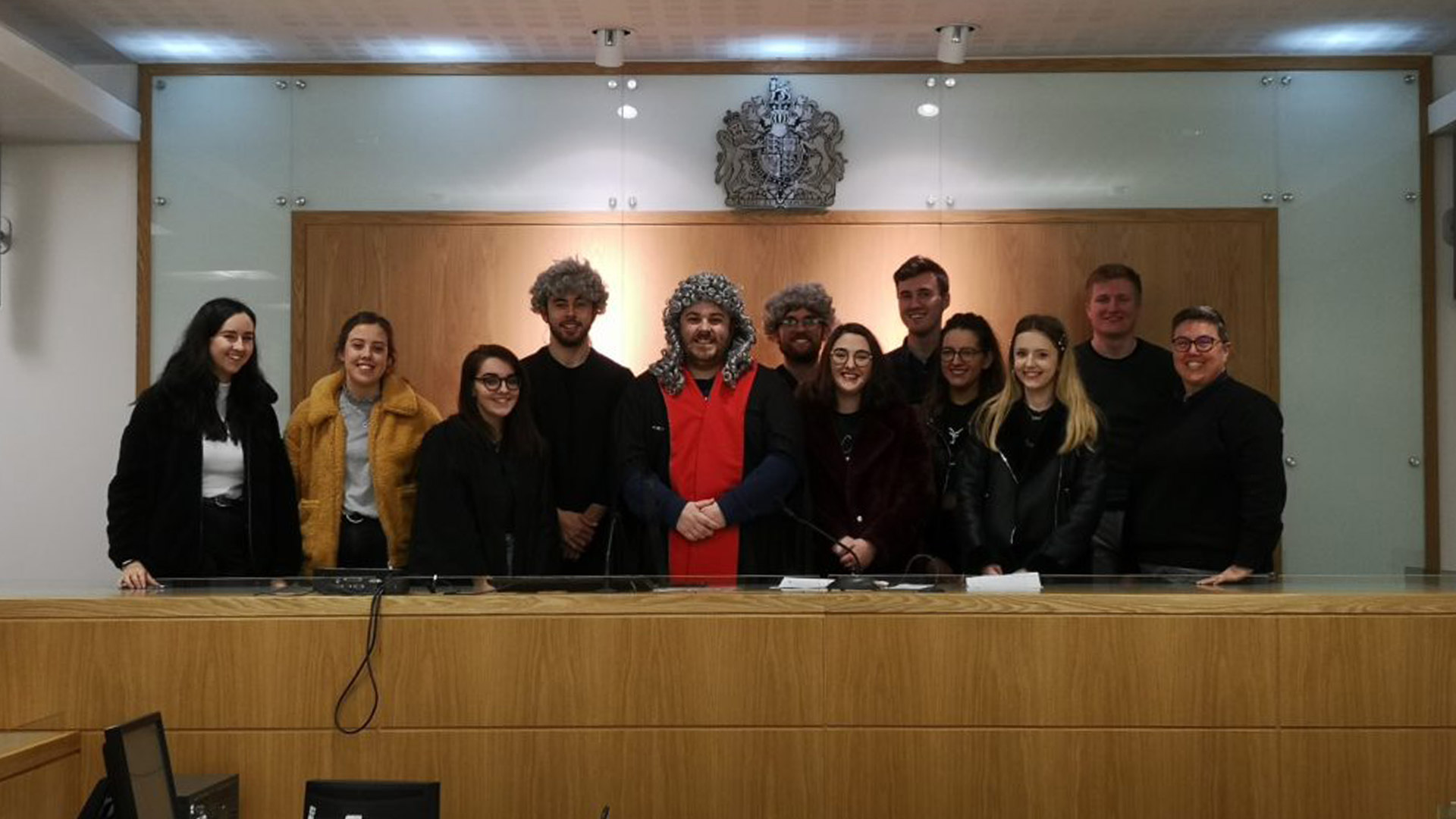 Students at Manchester Crown Court