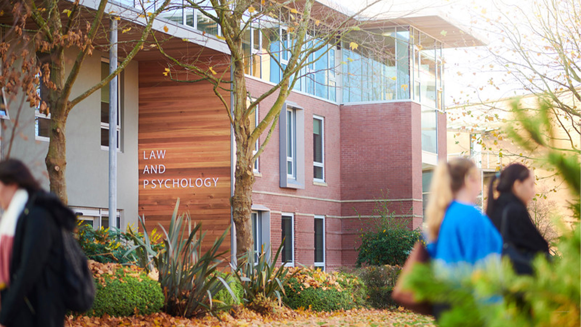 Image of the outside of the Law and Psychology building