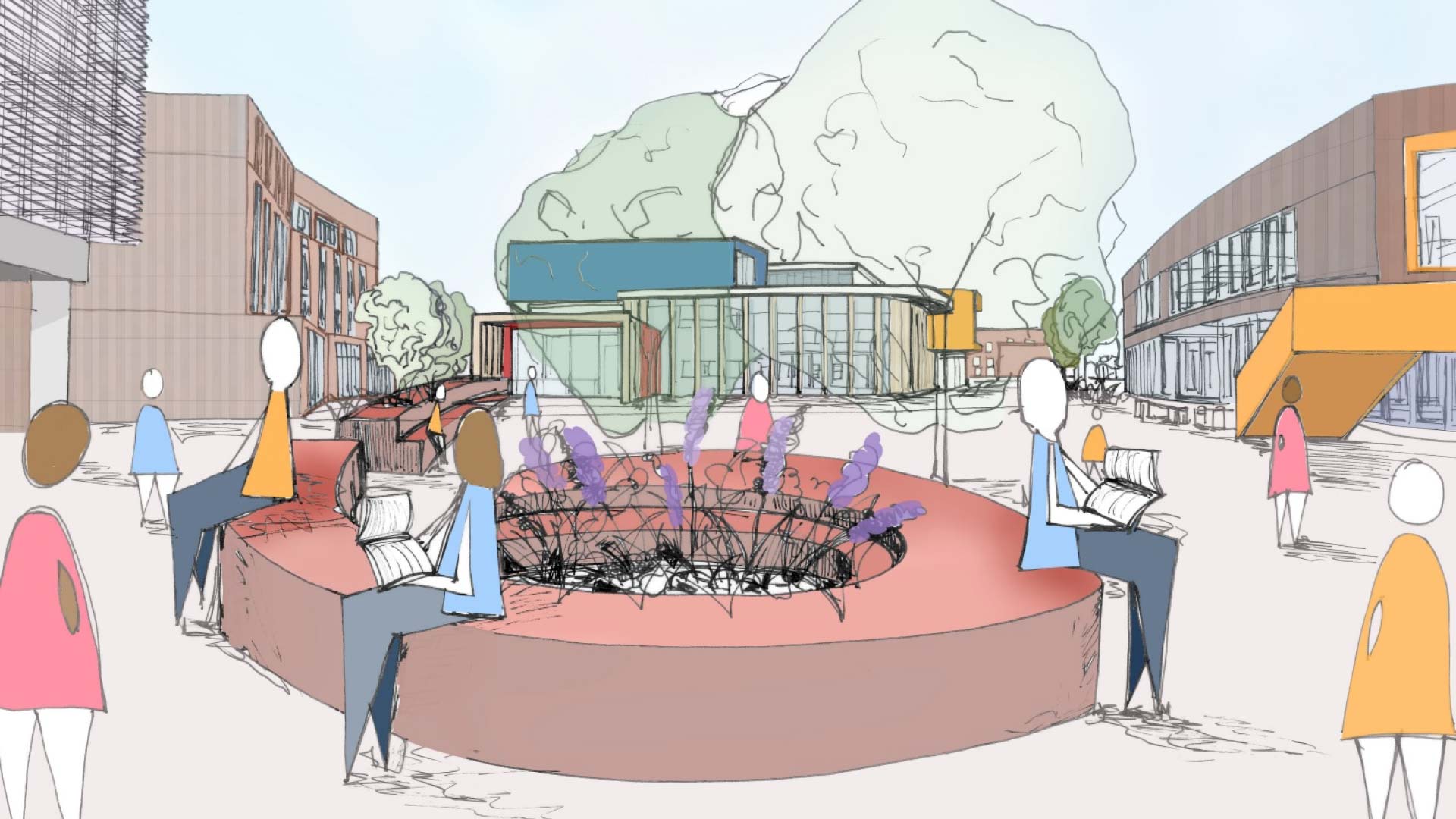 An artist's impression of the proposed new Students' Union building and accommodation at Edge Hill University.