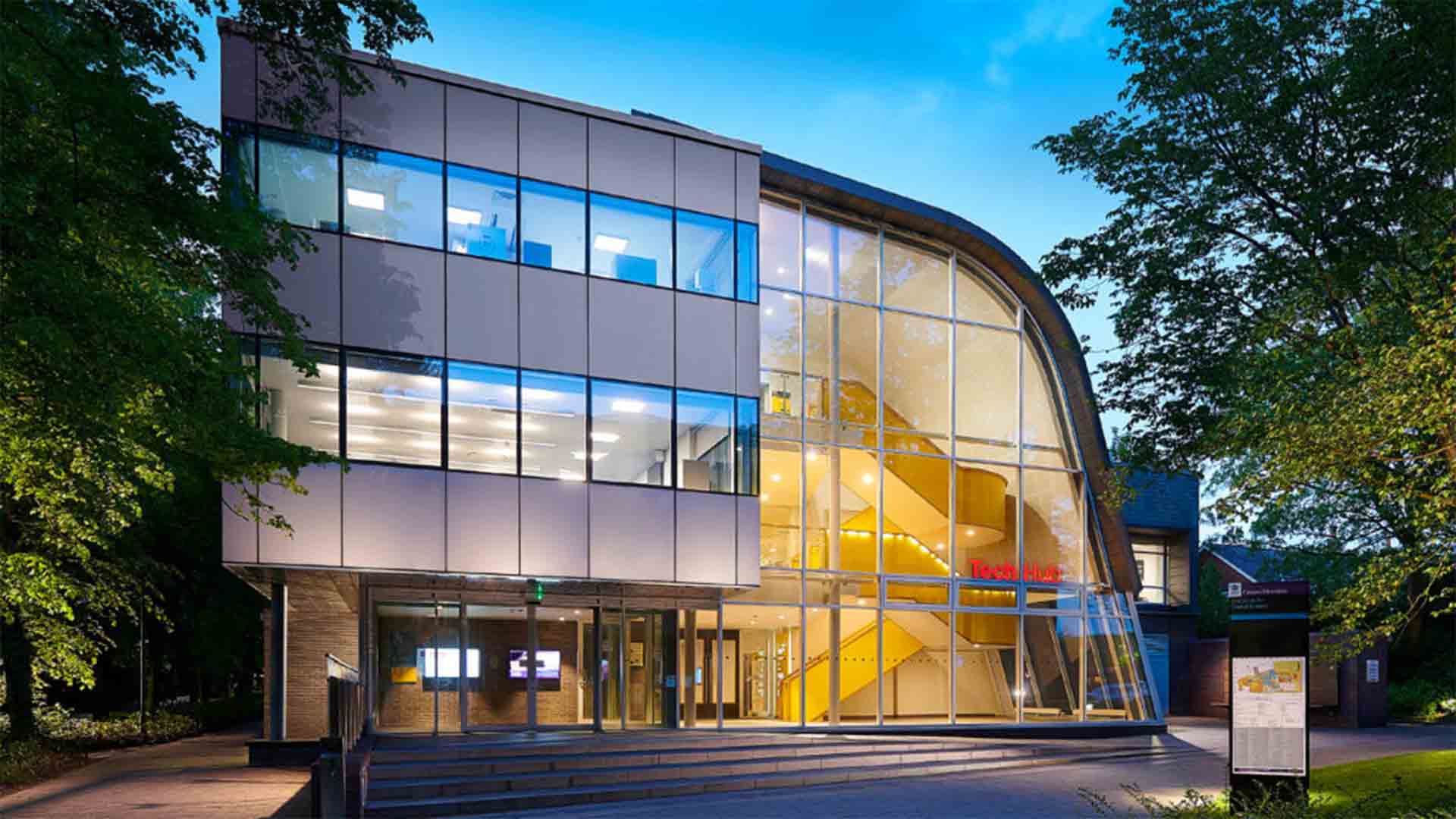 An exterior image of Edge Hill's Tech Hub.